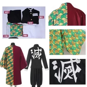 2025 Halloween Anime Demon Slayer Tomioka Giyuu Cosplay Costume Accessories Suit Uniforms Kimetsu No Yaiba Costumes Wig