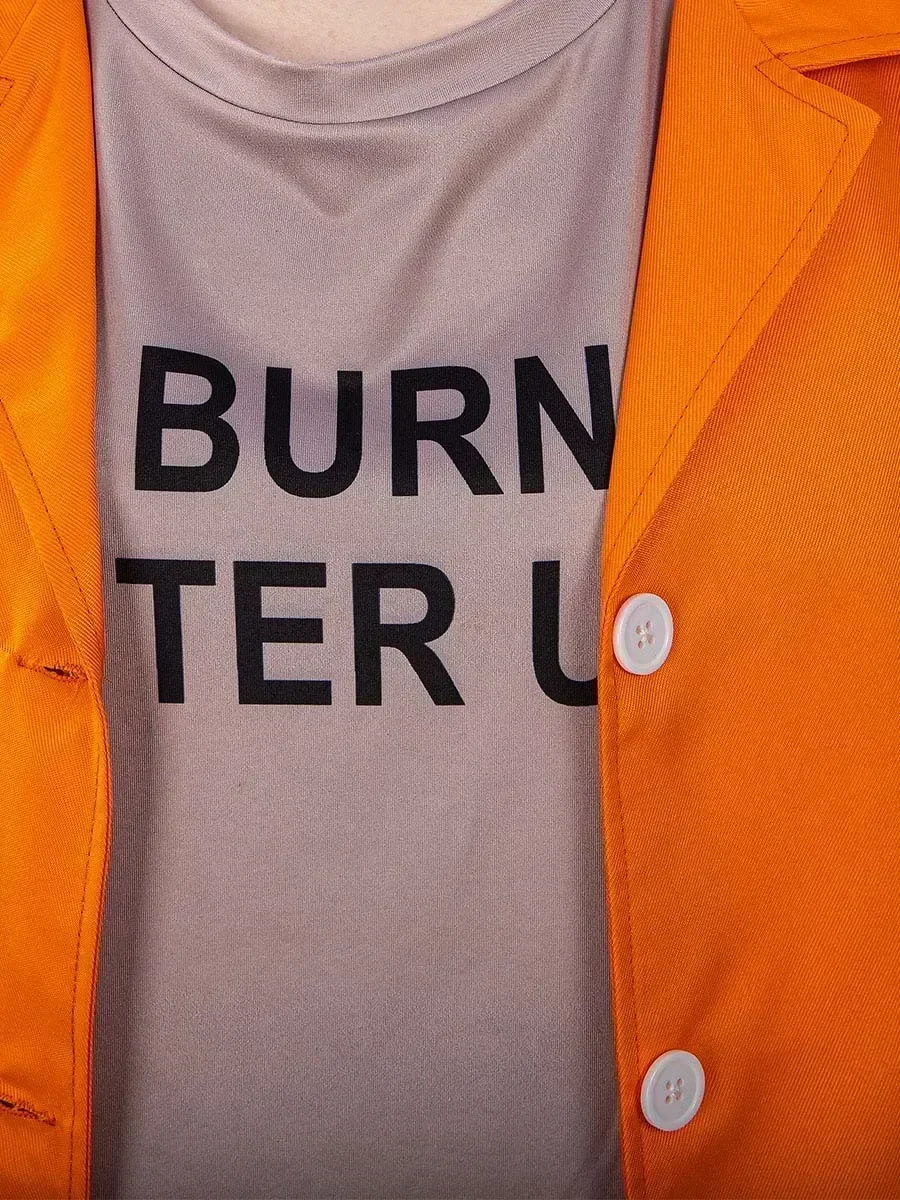 2025 Halloween American Prisoner Cosplay Costume Man Jumpsuit Woman Tops Pants Adult Orange Prison Uniform Cosplay Halloween - Image 4