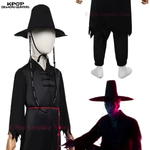 K-POP Fantasia Demon Hunter of KPop Saja Boys Jinu Cosplay Boys Hat Clothing Cartoon Disfraz Costume 6 to 14 Years Halloween
